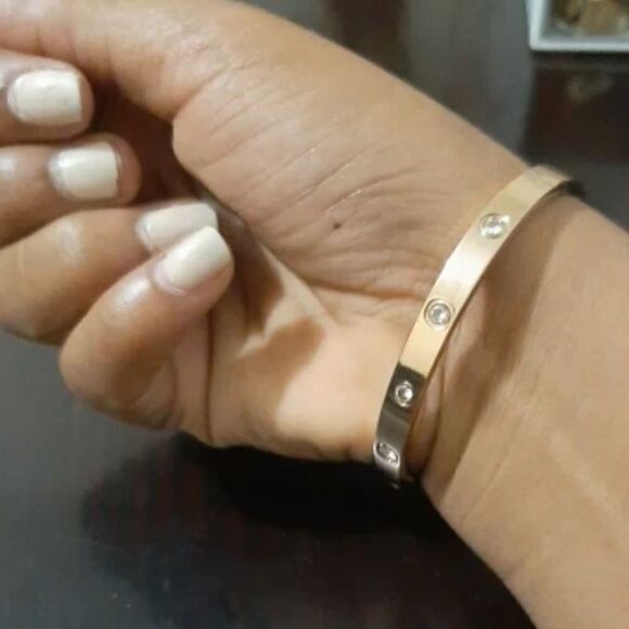 #35 New Love Friendship Bangle Bracelet CZ Stones Bangle - Picture 13 of 16